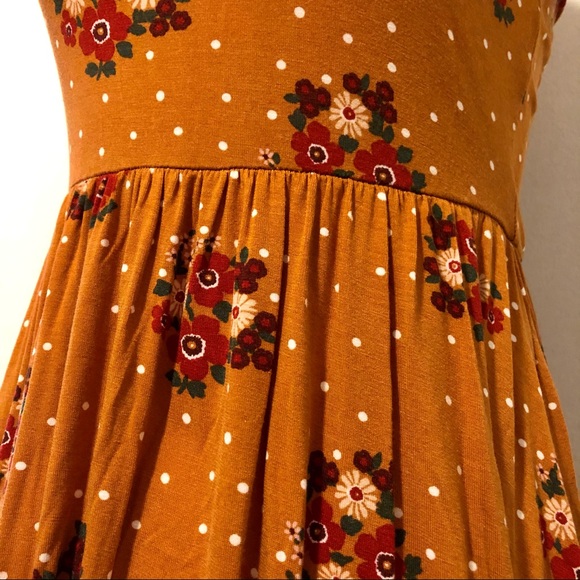 Forever 21 Burnt Orange Floral Polka Dot Dress - Picture 8 of 8